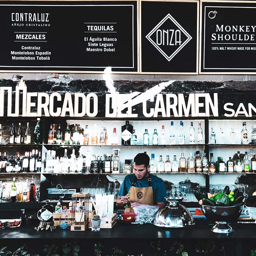 Bartender Behind Bar